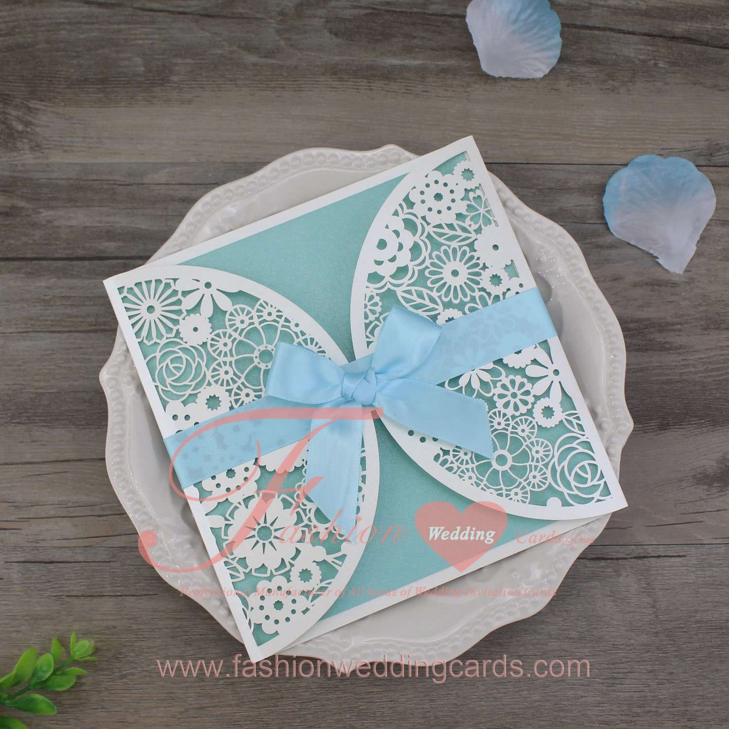 Personalized Lace Laser Cut Wedding Invitations